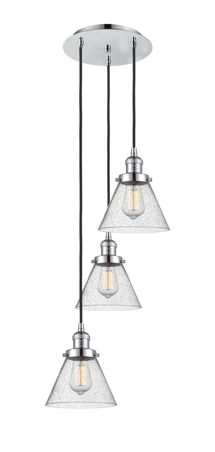 Innovations - 113F-3P-PC-G44 - Three Light Pendant - Franklin Restoration - Polished Chrome