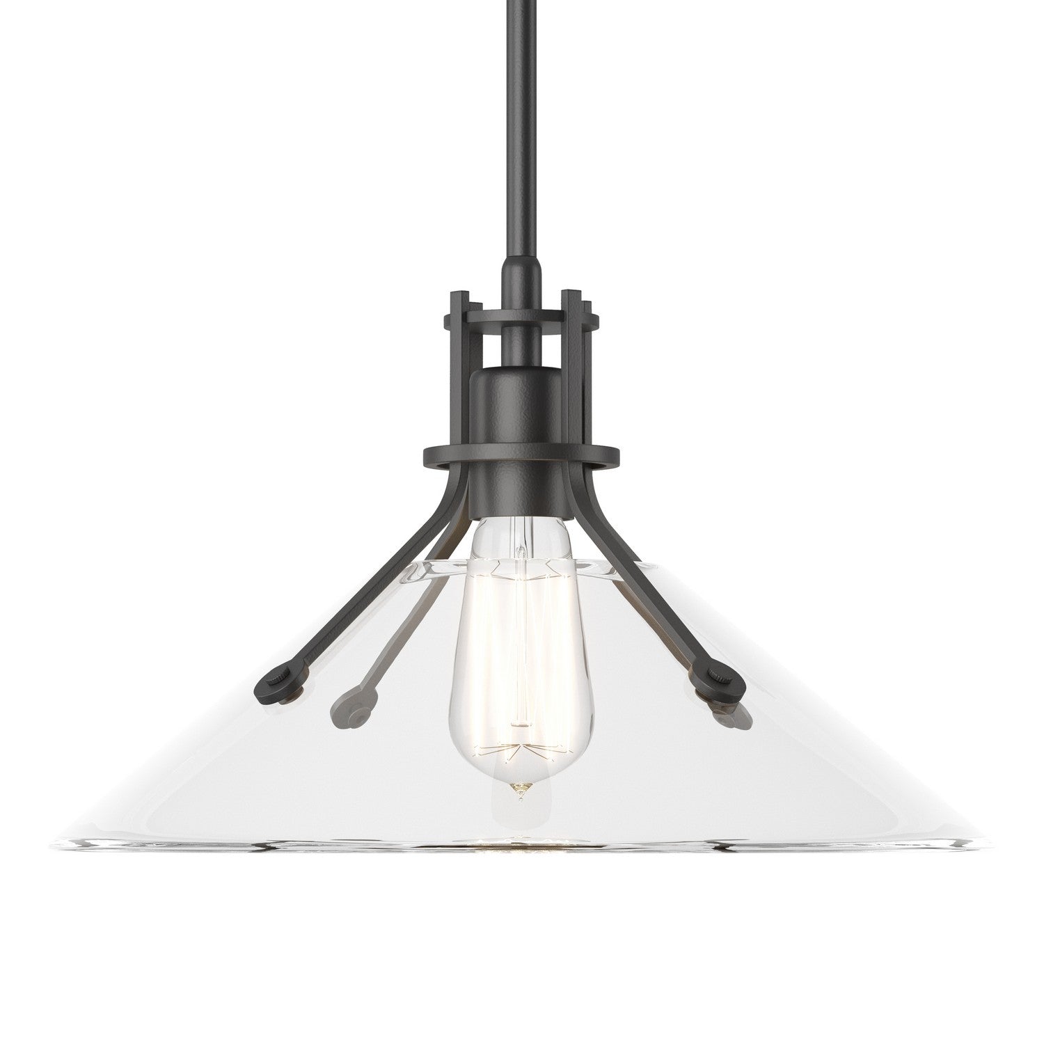 Hubbardton Forge - 134553-SKT-MULT-10-ZM0686 - Henry Medium Glass Shade Pendant - Henry - Black