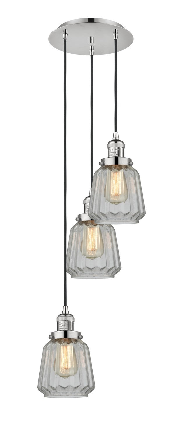 Innovations - 113F-3P-PN-G142 - Three Light Pendant - Franklin Restoration - Polished Nickel