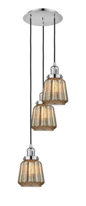 Innovations - 113F-3P-PN-G146 - Three Light Pendant - Franklin Restoration - Polished Nickel