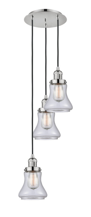 Innovations - 113F-3P-PN-G192 - Three Light Pendant - Franklin Restoration - Polished Nickel