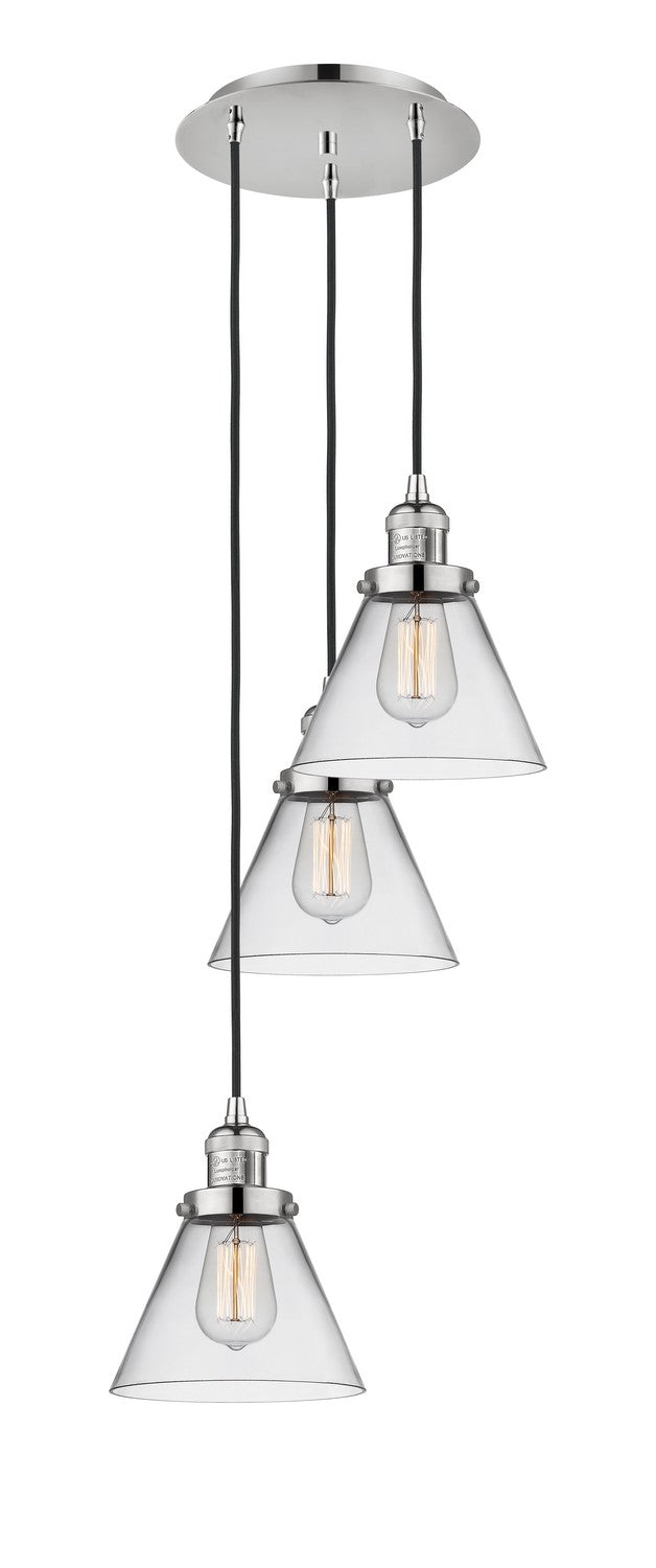 Innovations - 113F-3P-PN-G42 - Three Light Pendant - Franklin Restoration - Polished Nickel