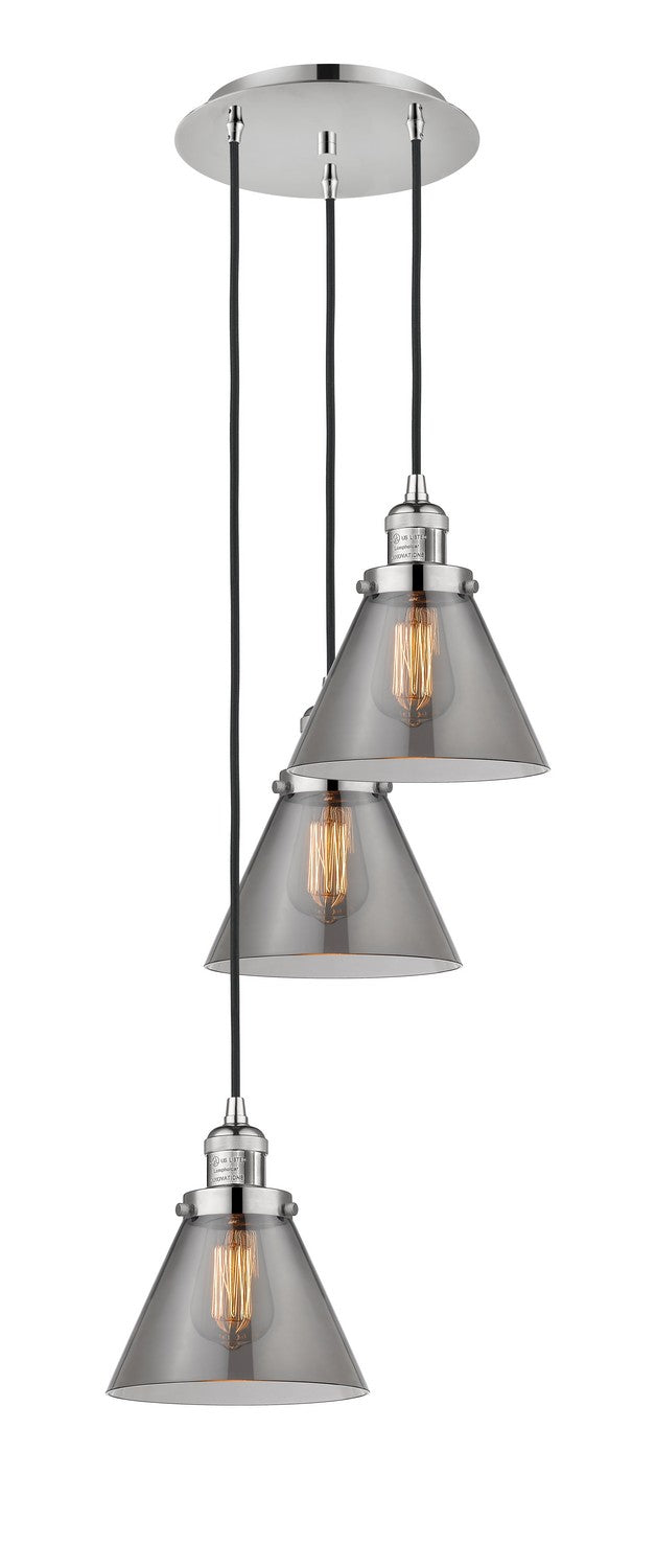 Innovations - 113F-3P-PN-G43 - Three Light Pendant - Franklin Restoration - Polished Nickel