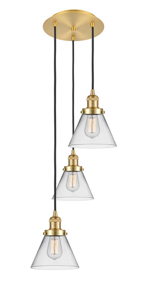 Innovations - 113F-3P-SG-G42 - Three Light Pendant - Franklin Restoration - Satin Gold