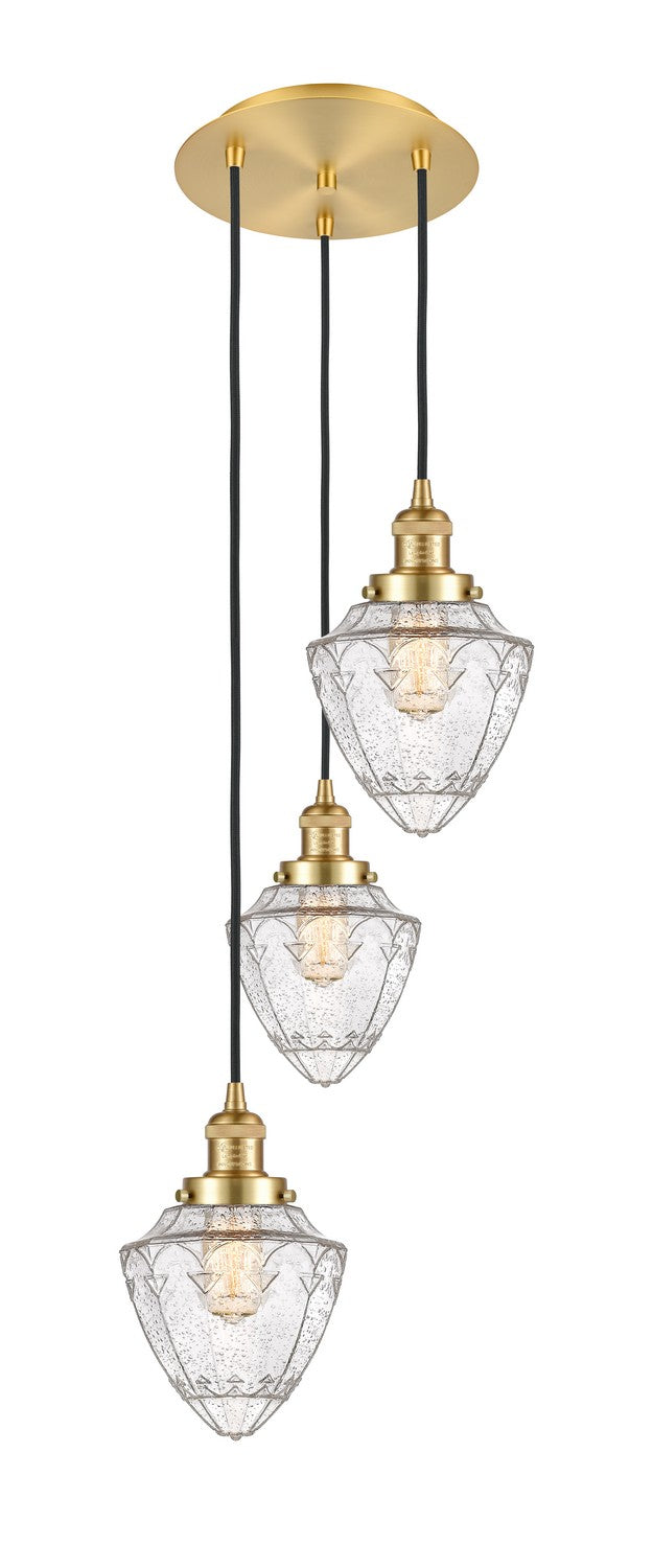 Innovations - 113F-3P-SG-G664-7 - Three Light Pendant - Franklin Restoration - Satin Gold