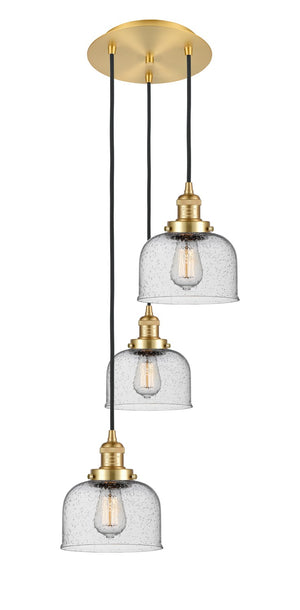 Innovations - 113F-3P-SG-G74 - Three Light Pendant - Franklin Restoration - Satin Gold