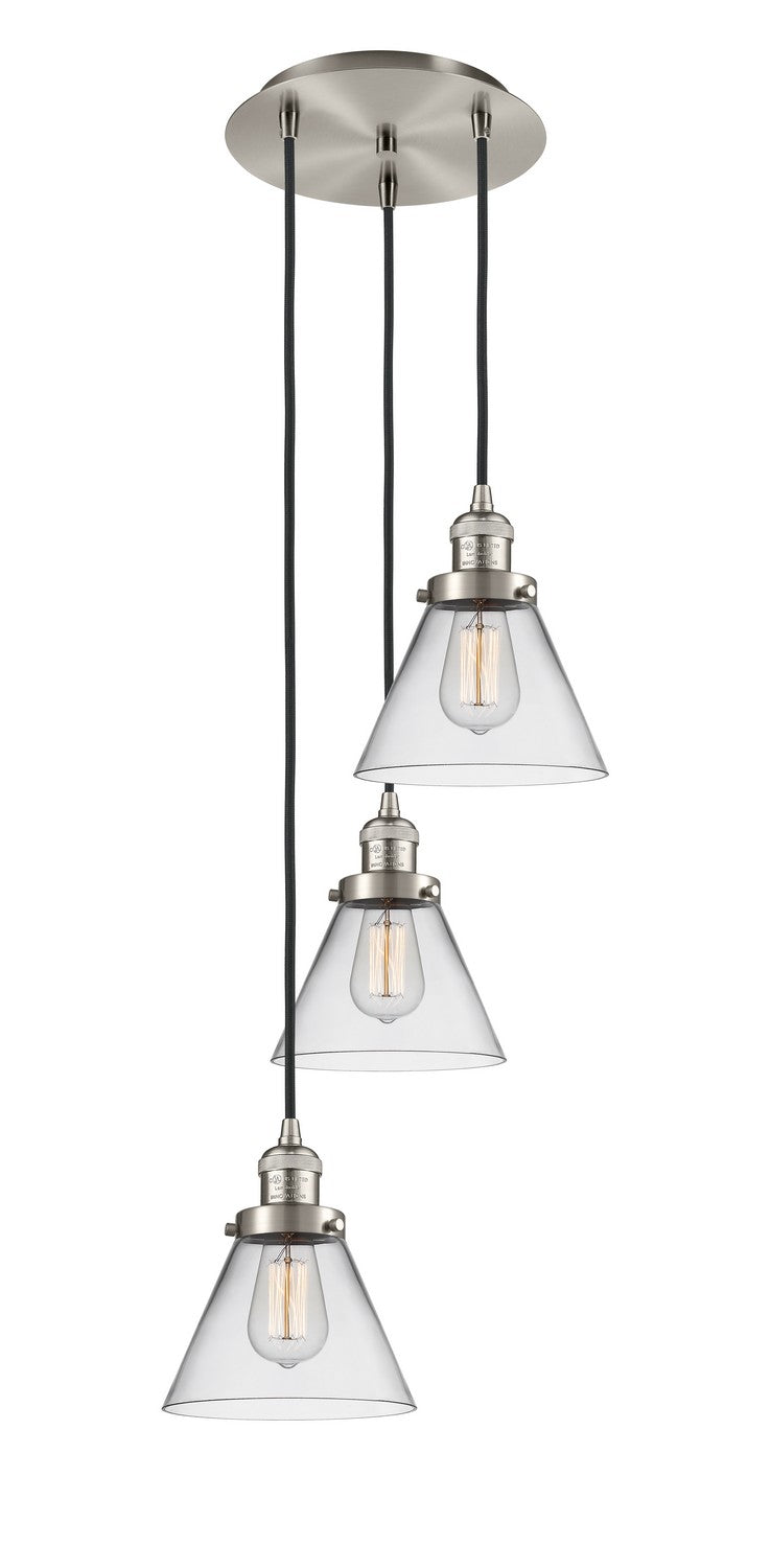 Innovations - 113F-3P-SN-G42 - Three Light Pendant - Franklin Restoration - Brushed Satin Nickel