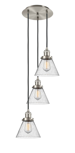 Innovations - 113F-3P-SN-G44 - Three Light Pendant - Franklin Restoration - Brushed Satin Nickel