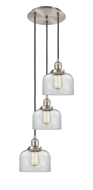 Innovations - 113F-3P-SN-G72 - Three Light Pendant - Franklin Restoration - Brushed Satin Nickel