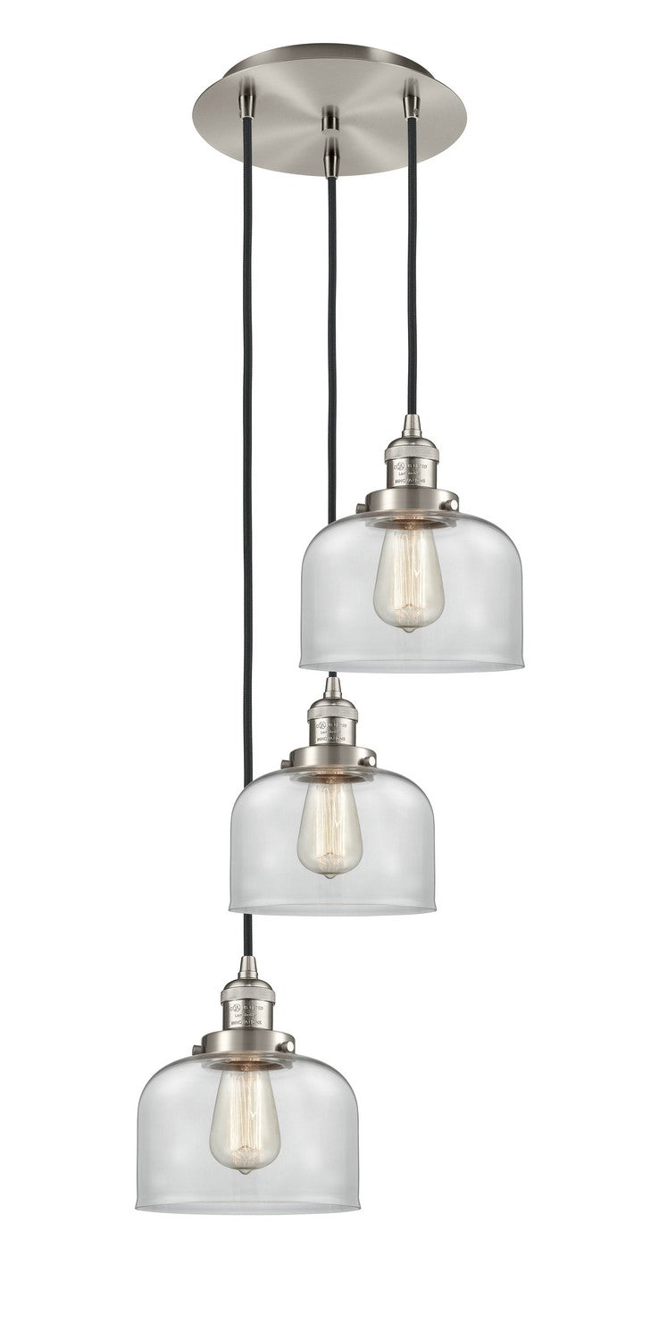 Innovations - 113F-3P-SN-G72 - Three Light Pendant - Franklin Restoration - Brushed Satin Nickel