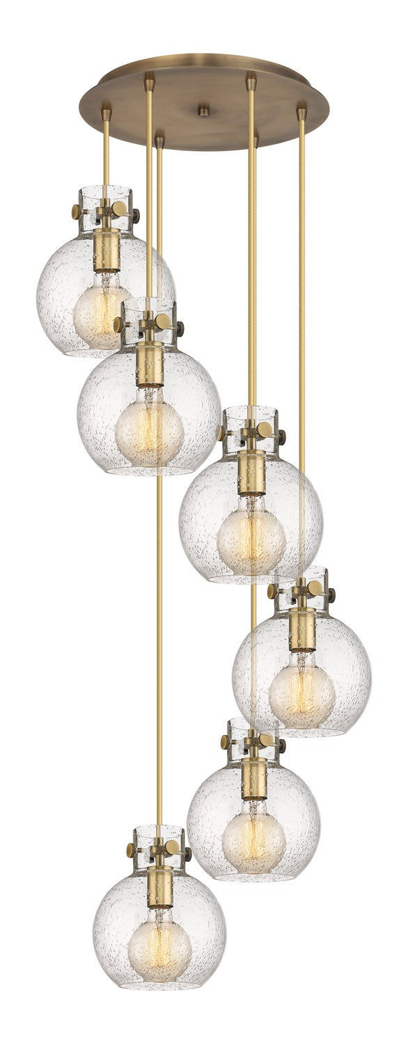 Innovations - 116-410-1PS-BB-G410-8SDY - Seven Light Pendant - Newton - Brushed Brass