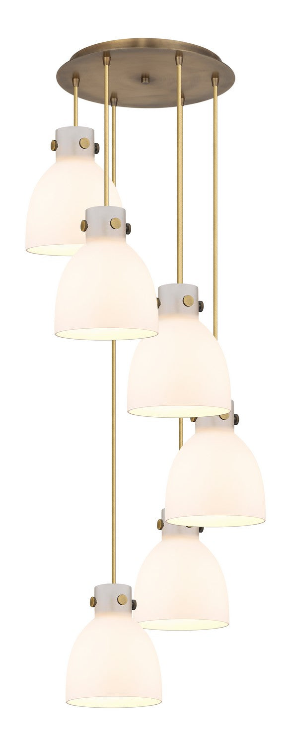 Innovations - 116-410-1PS-BB-G412-8WH - Eight Light Pendant - Downtown Urban - Brushed Brass