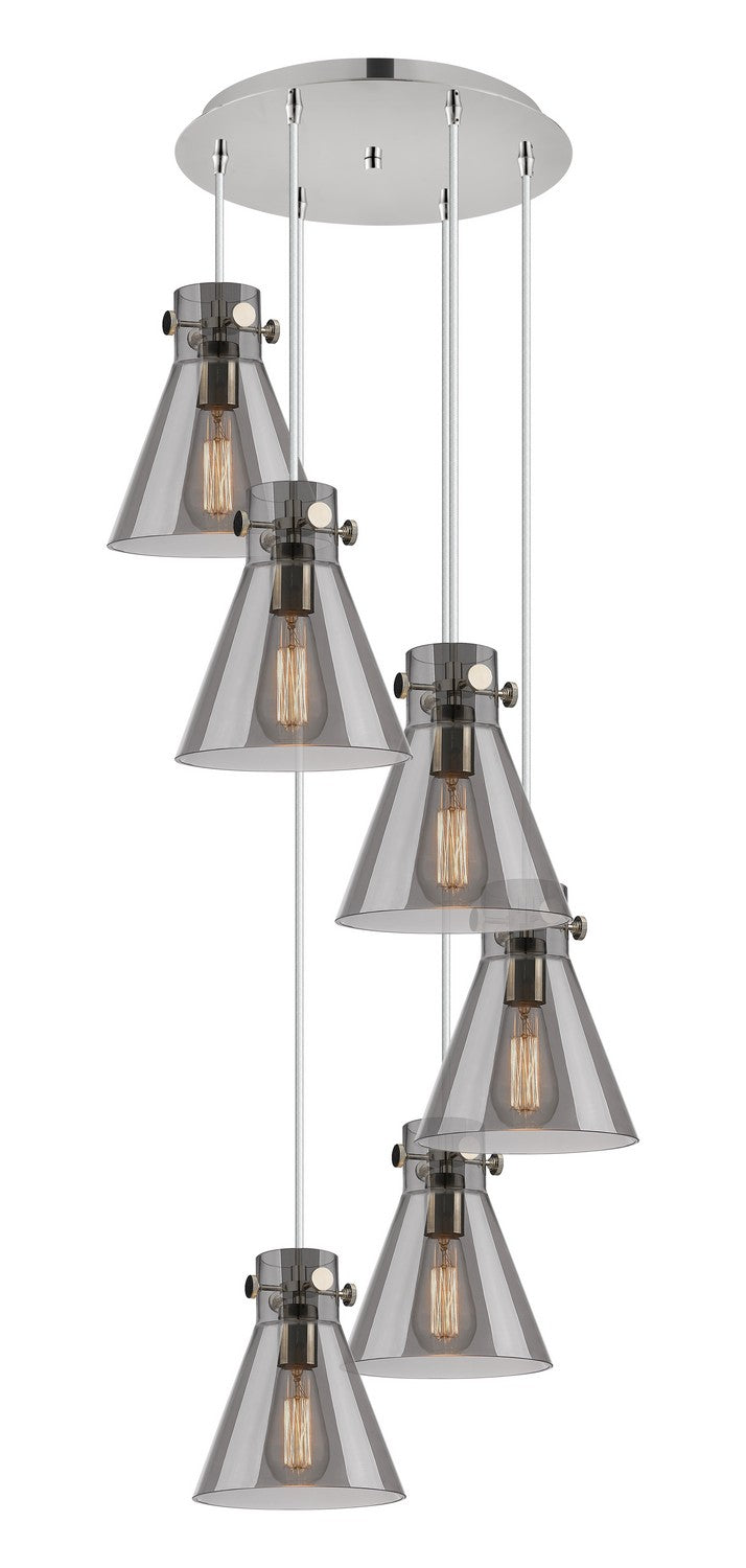 Innovations - 116-410-1PS-PN-G411-8SM - Seven Light Pendant - Downtown Urban - Polished Nickel