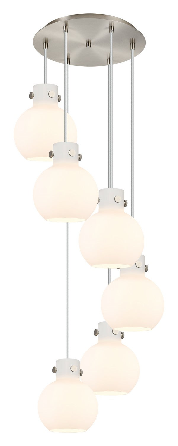 Innovations - 116-410-1PS-SN-G410-8WH - Four Light Pendant - Newton - Brushed Satin Nickel