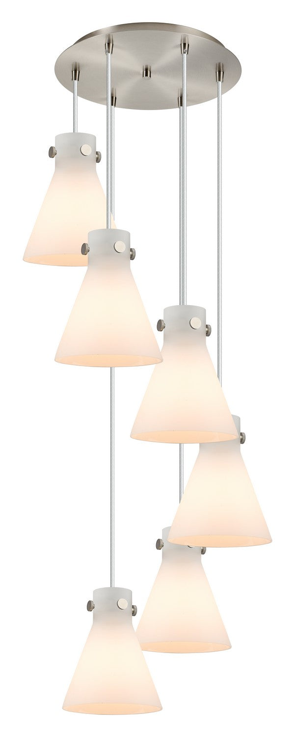 Innovations - 116-410-1PS-SN-G411-8WH - Seven Light Pendant - Downtown Urban - Brushed Satin Nickel