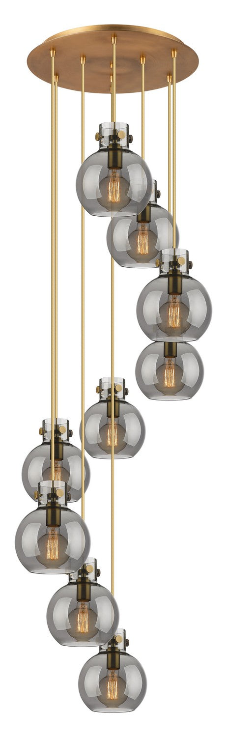 Innovations - 119-410-1PS-BB-G410-8SM - Three Light Pendant - Newton - Brushed Brass