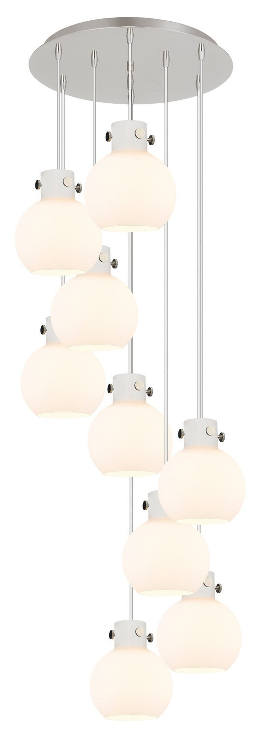 Innovations - 119-410-1PS-PN-G410-8WH - Three Light Pendant - Newton - Polished Nickel