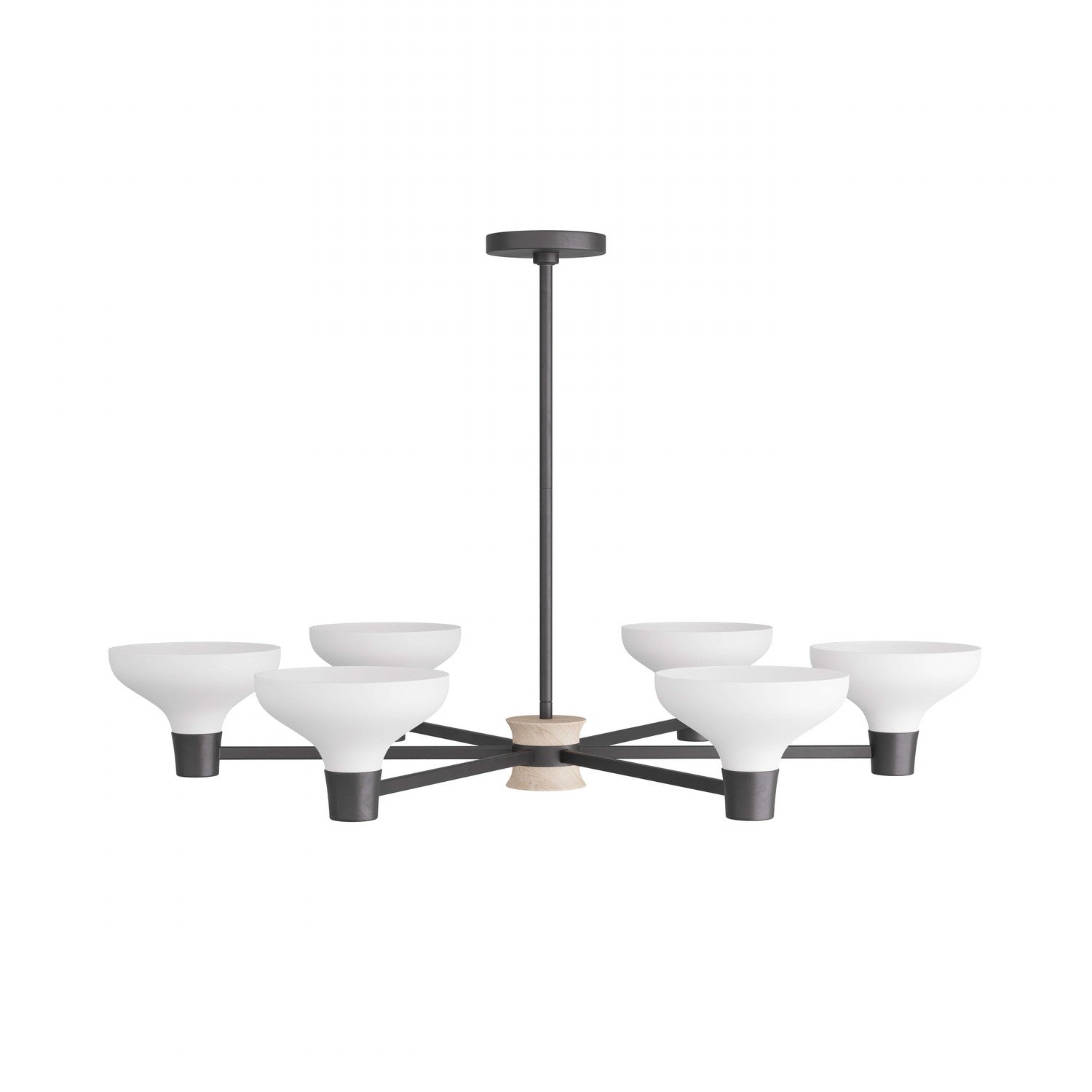 Arteriors - DLI02 - Six Light Chandelier - Thatcher - White Gesso