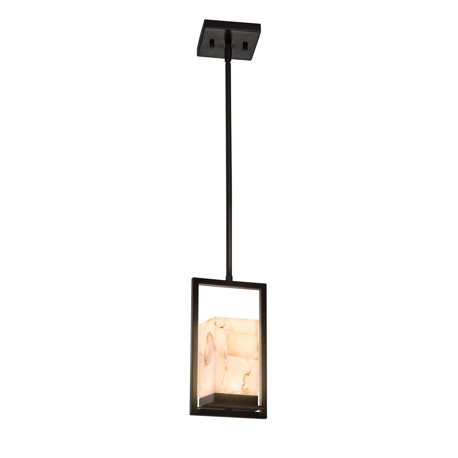 Justice Designs - ALR-7515W-MBLK - LED Outdoor Mini-Pendant - Alabaster Rocks - Matte Black