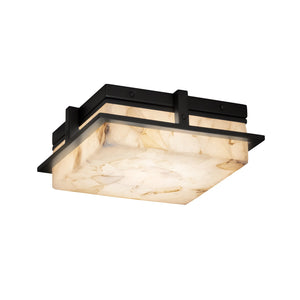 Justice Designs - ALR-7560W-MBLK - LED Outdoor Flush Mount - Alabaster Rocks - Matte Black