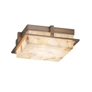 Justice Designs - ALR-7560W-NCKL - LED Outdoor Flush Mount - Alabaster Rocks - Brushed Nickel