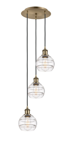 Innovations - 113B-3P-AB-G556-6CL - Three Light Pendant - Ballston - Antique Brass