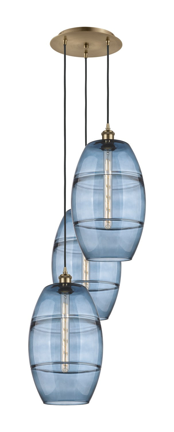 Innovations - 113B-3P-AB-G557-10BL - Three Light Pendant - Ballston - Antique Brass