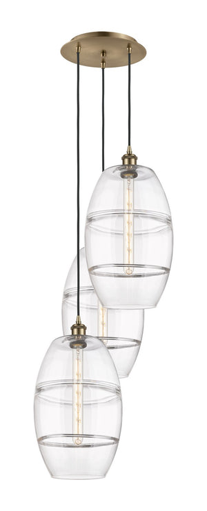 Innovations - 113B-3P-AB-G557-10CL - Three Light Pendant - Ballston - Antique Brass