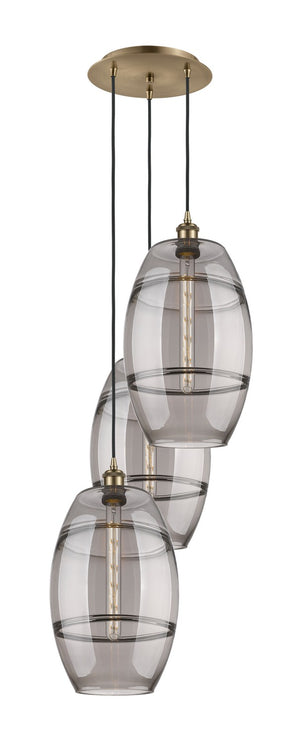 Innovations - 113B-3P-AB-G557-10SM - Three Light Pendant - Ballston - Antique Brass