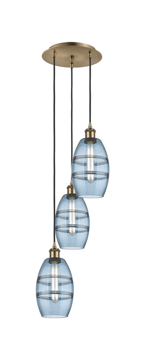 Innovations - 113B-3P-AB-G557-6BL - Three Light Pendant - Ballston - Antique Brass