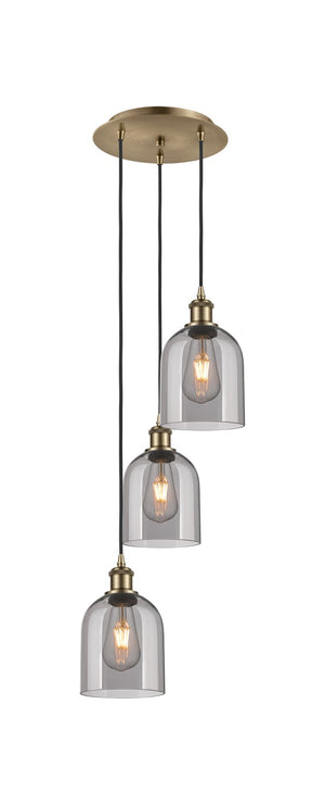 Innovations - 113B-3P-AB-G558-6SM - Three Light Pendant - Ballston - Antique Brass