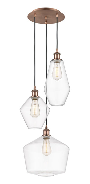 Innovations - 113B-3P-AC-G652-MU - Three Light Pendant - Ballston - Antique Copper