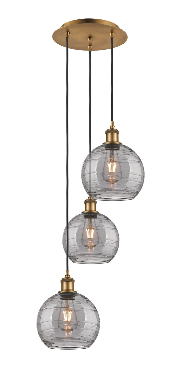 Innovations - 113B-3P-BB-G1213-8SM - Three Light Pendant - Ballston - Brushed Brass