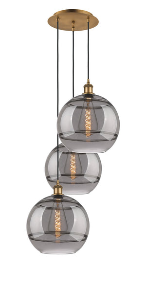 Innovations - 113B-3P-BB-G556-12SM - Three Light Pendant - Ballston - Brushed Brass