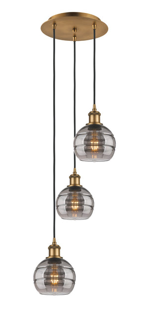 Innovations - 113B-3P-BB-G556-6SM - Three Light Pendant - Ballston - Brushed Brass