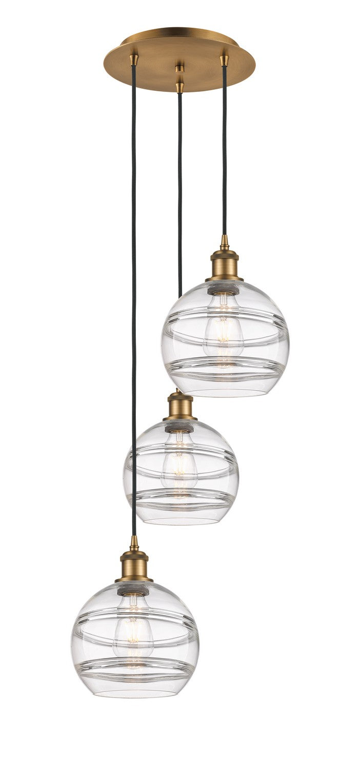 Innovations - 113B-3P-BB-G556-8CL - Three Light Pendant - Ballston - Brushed Brass