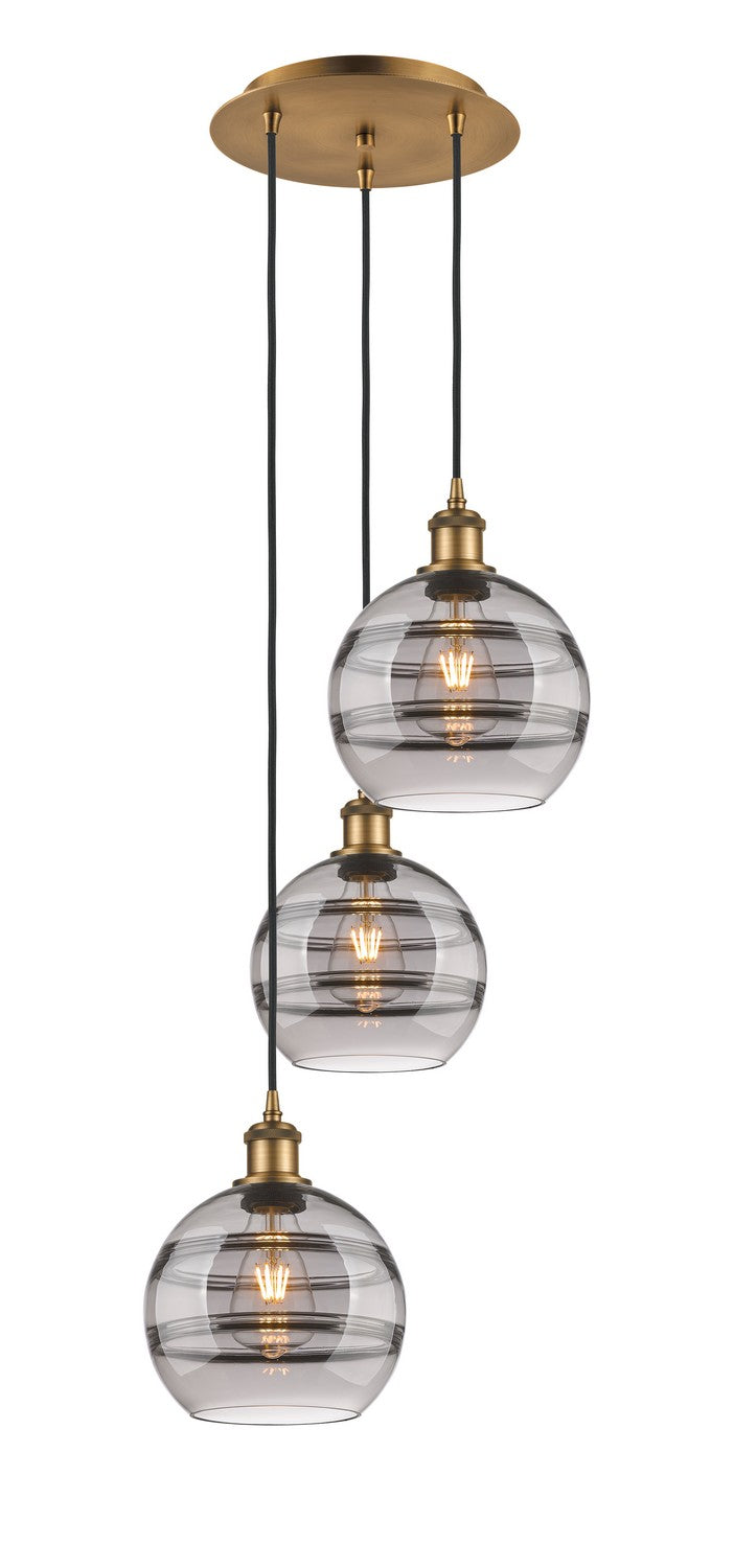 Innovations - 113B-3P-BB-G556-8SM - Three Light Pendant - Ballston - Brushed Brass