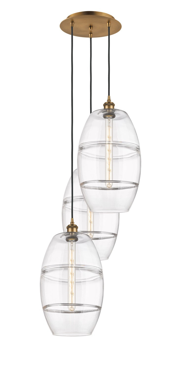 Innovations - 113B-3P-BB-G557-10CL - Three Light Pendant - Ballston - Brushed Brass