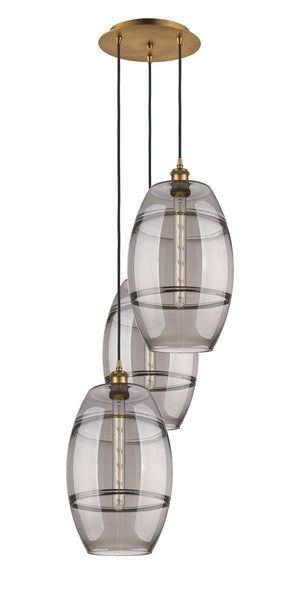 Innovations - 113B-3P-BB-G557-10SM - Three Light Pendant - Ballston - Brushed Brass