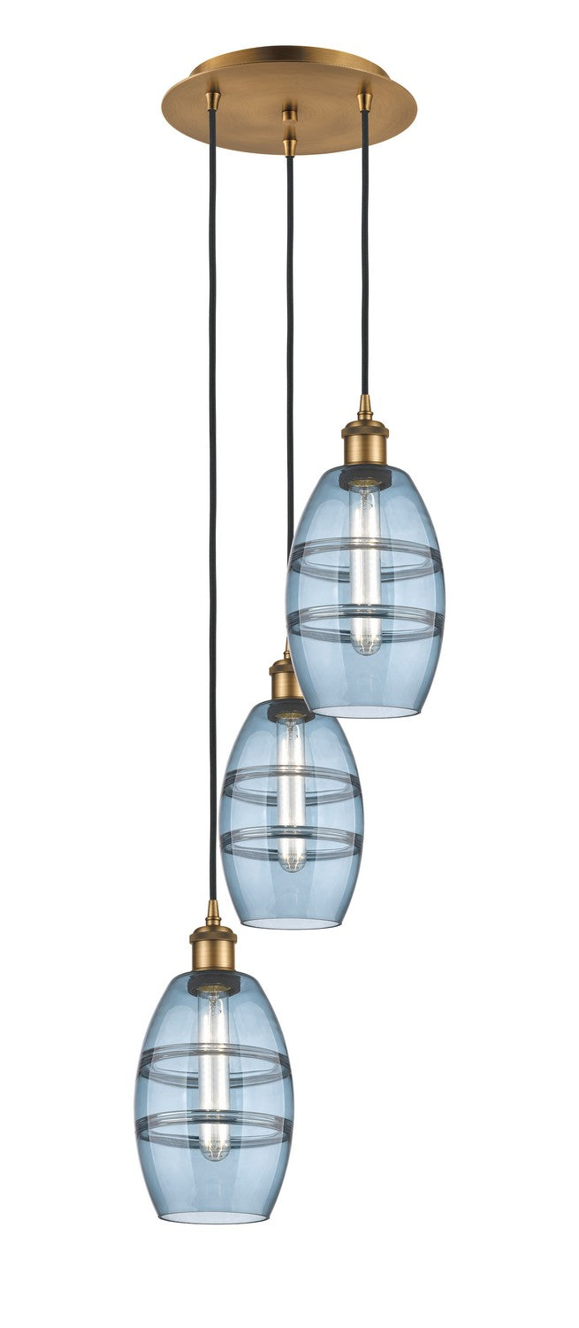 Innovations - 113B-3P-BB-G557-6BL - Three Light Pendant - Ballston - Brushed Brass