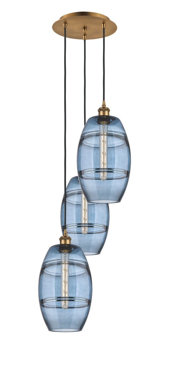 Innovations - 113B-3P-BB-G557-8BL - Three Light Pendant - Ballston - Brushed Brass