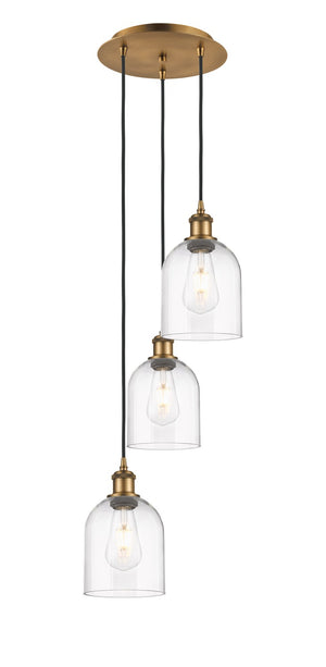 Innovations - 113B-3P-BB-G558-6CL - Three Light Pendant - Ballston - Brushed Brass