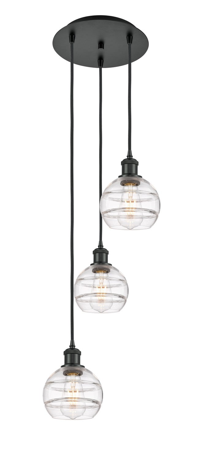 Innovations - 113B-3P-BK-G556-6CL - Three Light Pendant - Ballston - Matte Black