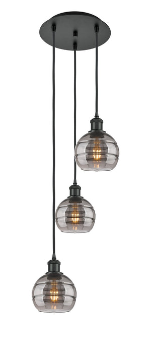 Innovations - 113B-3P-BK-G556-6SM - Three Light Pendant - Ballston - Matte Black