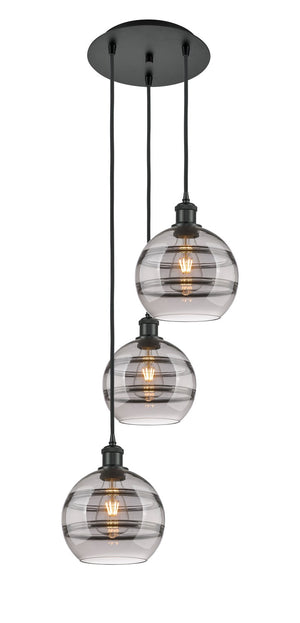 Innovations - 113B-3P-BK-G556-8SM - Three Light Pendant - Ballston - Matte Black