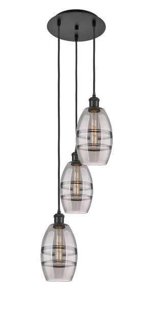 Innovations - 113B-3P-BK-G557-6SM - Three Light Pendant - Ballston - Matte Black