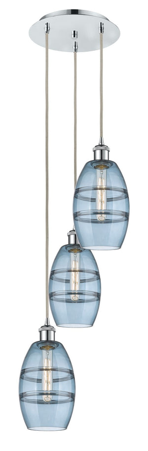 Innovations - 113B-3P-PC-G557-6BL - Three Light Pendant - Ballston - Polished Chrome