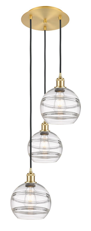 Innovations - 113B-3P-SG-G556-8CL - Three Light Pendant - Ballston - Satin Gold