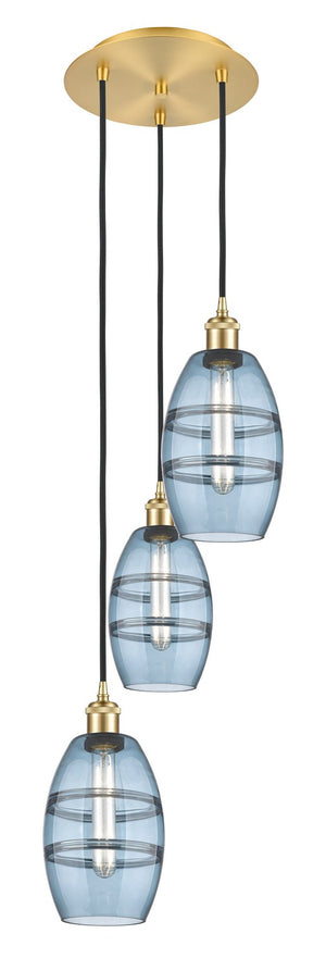 Innovations - 113B-3P-SG-G557-6BL - Three Light Pendant - Ballston - Satin Gold