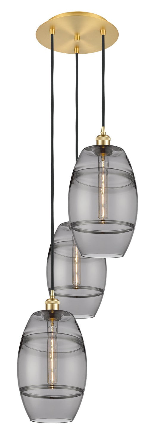 Innovations - 113B-3P-SG-G557-8SM - Three Light Pendant - Ballston - Satin Gold